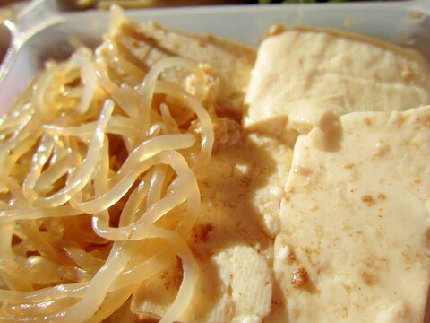 豆腐としらたきの鰹出汁味醂醤油煮